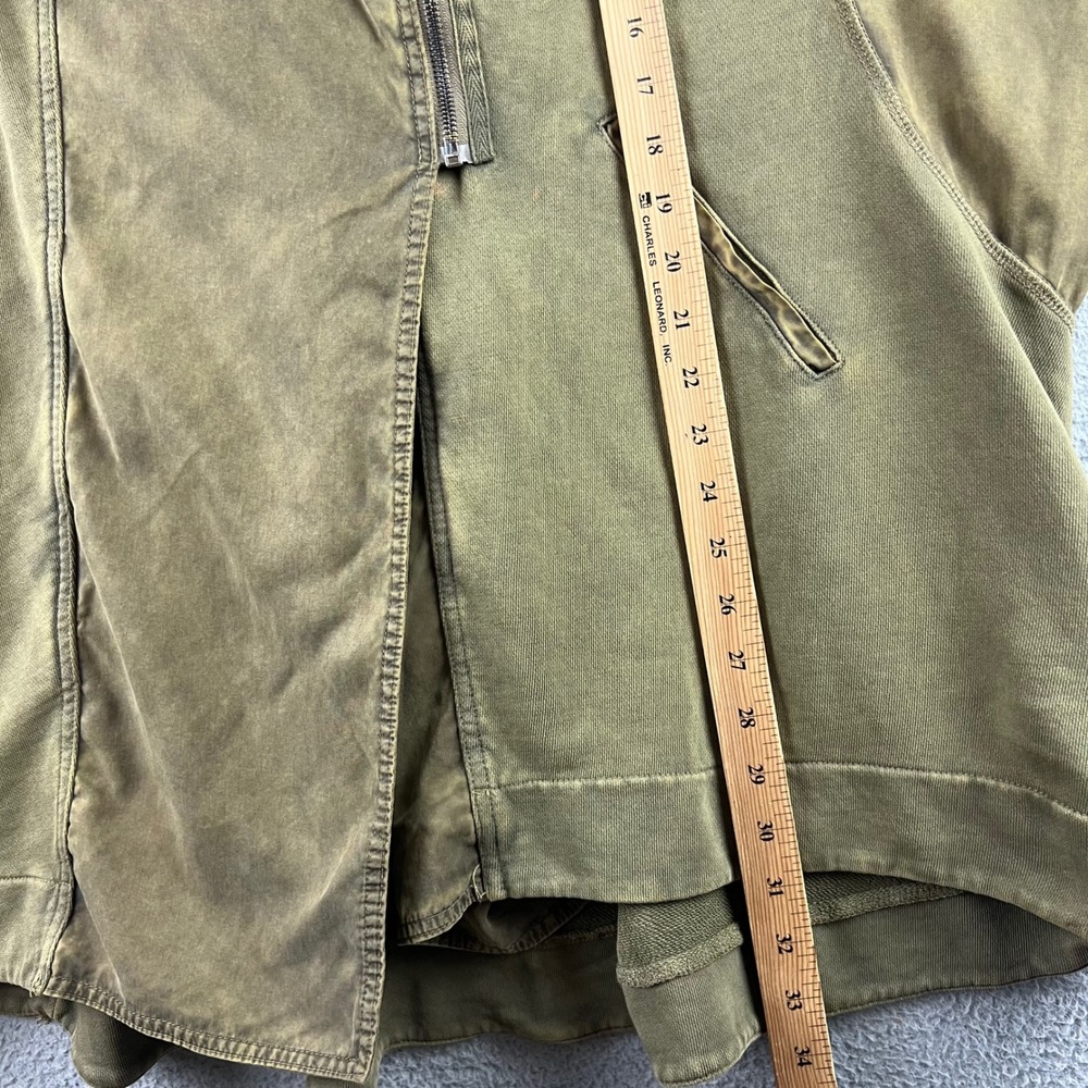 Free People Oversized Asymmetrical Zip Hoodie Jacket Olive Green Small - Picture 7 of 11
